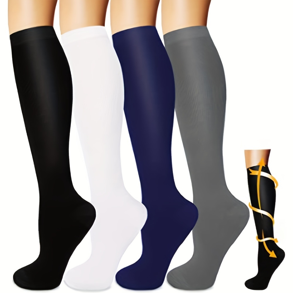 4pairs Copper Compression Socks: Get Medical-Grade Circulation Support for Running, Nursing & Athletic Activities!