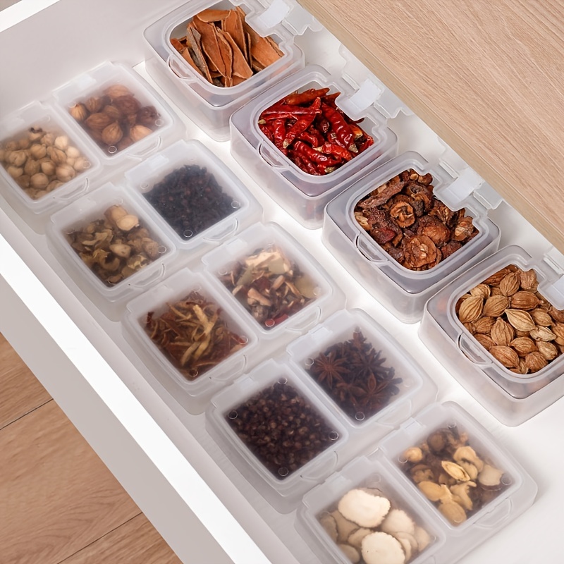 Spice Storage Box With 4/8 Compartments Portable Spice And - Temu