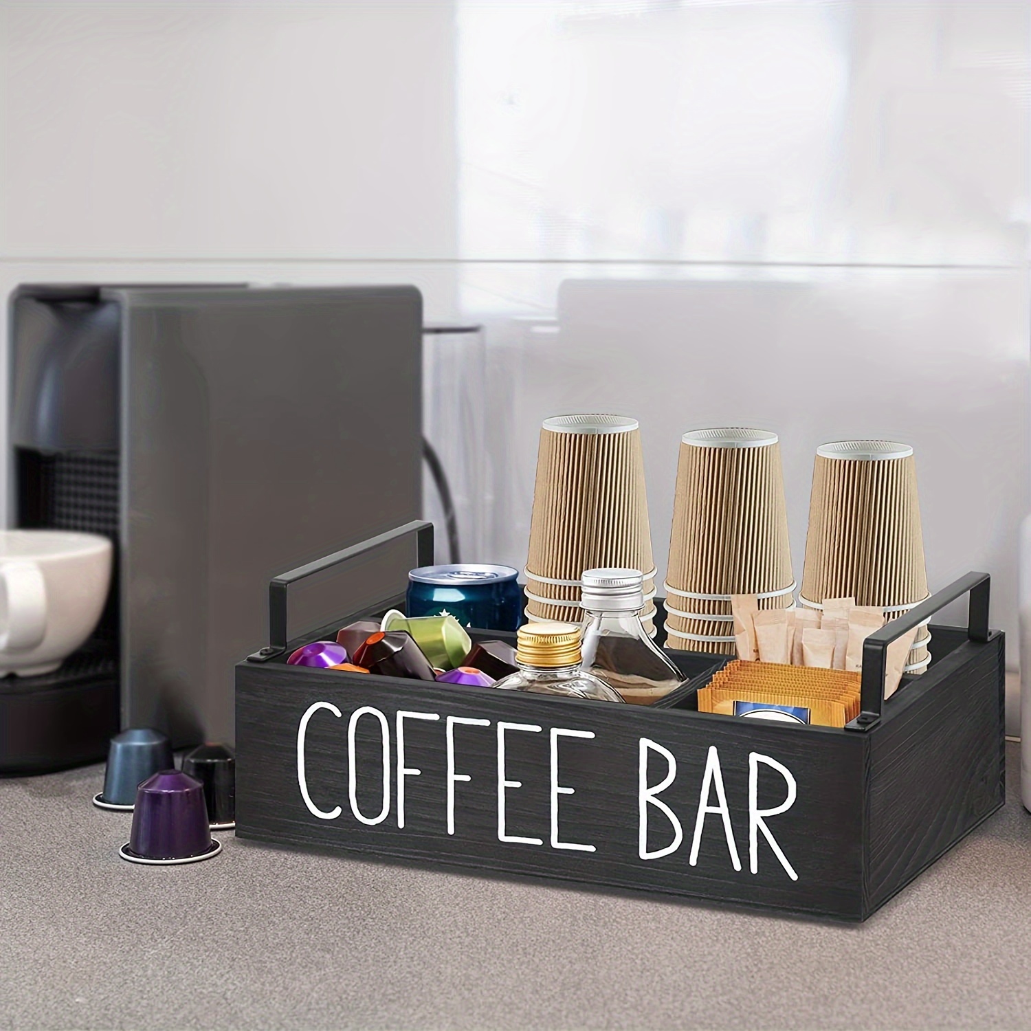  Made Easy Kit Coffee Pod Organizer - Home Coffee Bar Functional  Décor - Café Station Countertop Storage Accessories (Pink Pig) : Home &  Kitchen