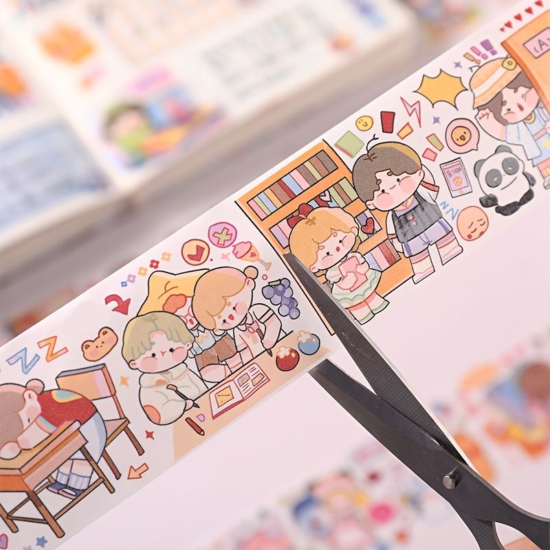 1 Roll 0 15 32 8ft Washi Tape Colourful Cute Cartoon Character Stickers  Roll Diy Sticker School Theme Sticker For Scrapbook Cut By Yourself -  Office Products - Temu