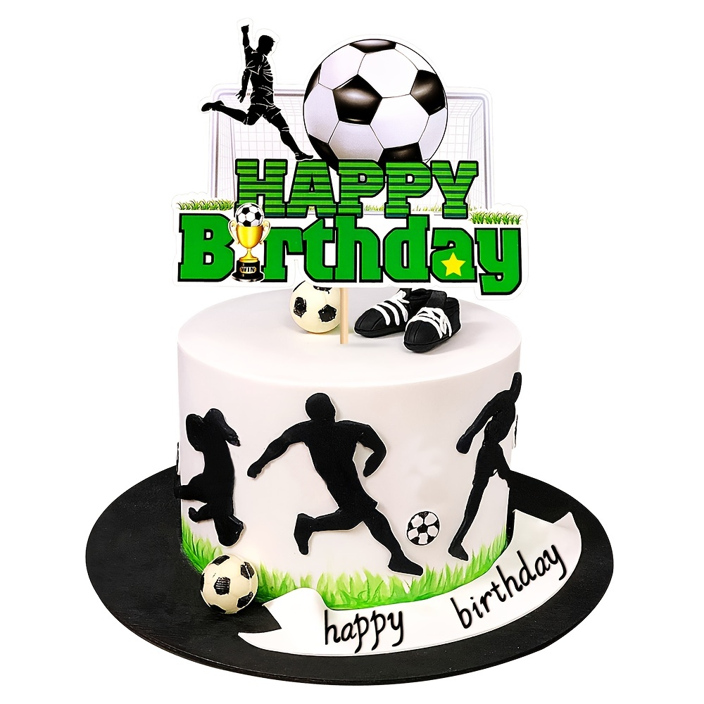 Cake Topper Fútbol personalizado con nombre y edad - Five-Smiles