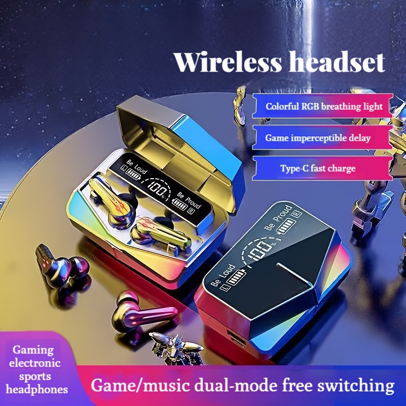 Auriculares inalámbricos para juegos, auriculares Bluetooth V5.0 de baja  latencia de 65 ms, auriculares de reducción de ruido de 3 agujeros
