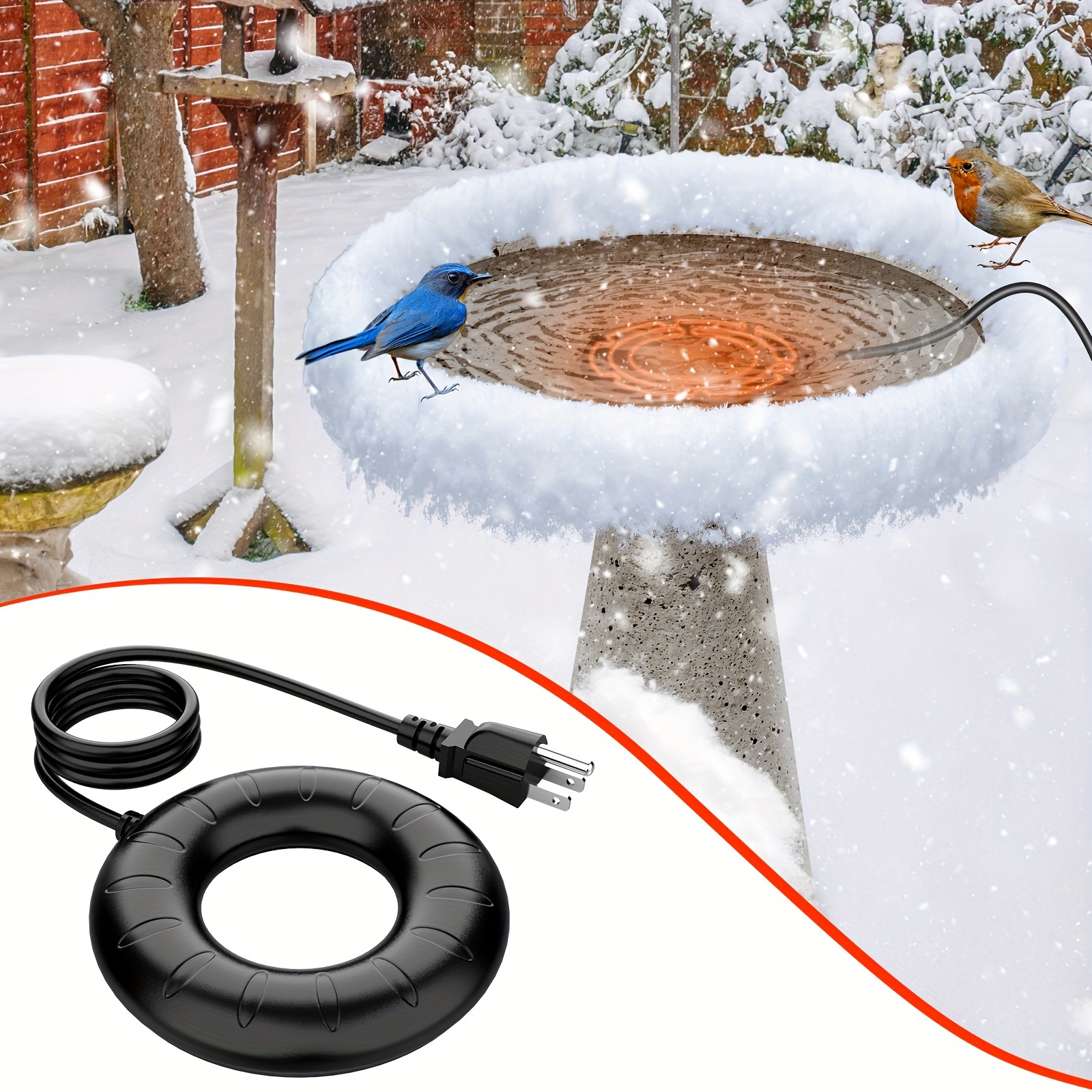 Birdcage De icer Solar Heated Bird Bath Pond Heater Solar - Temu