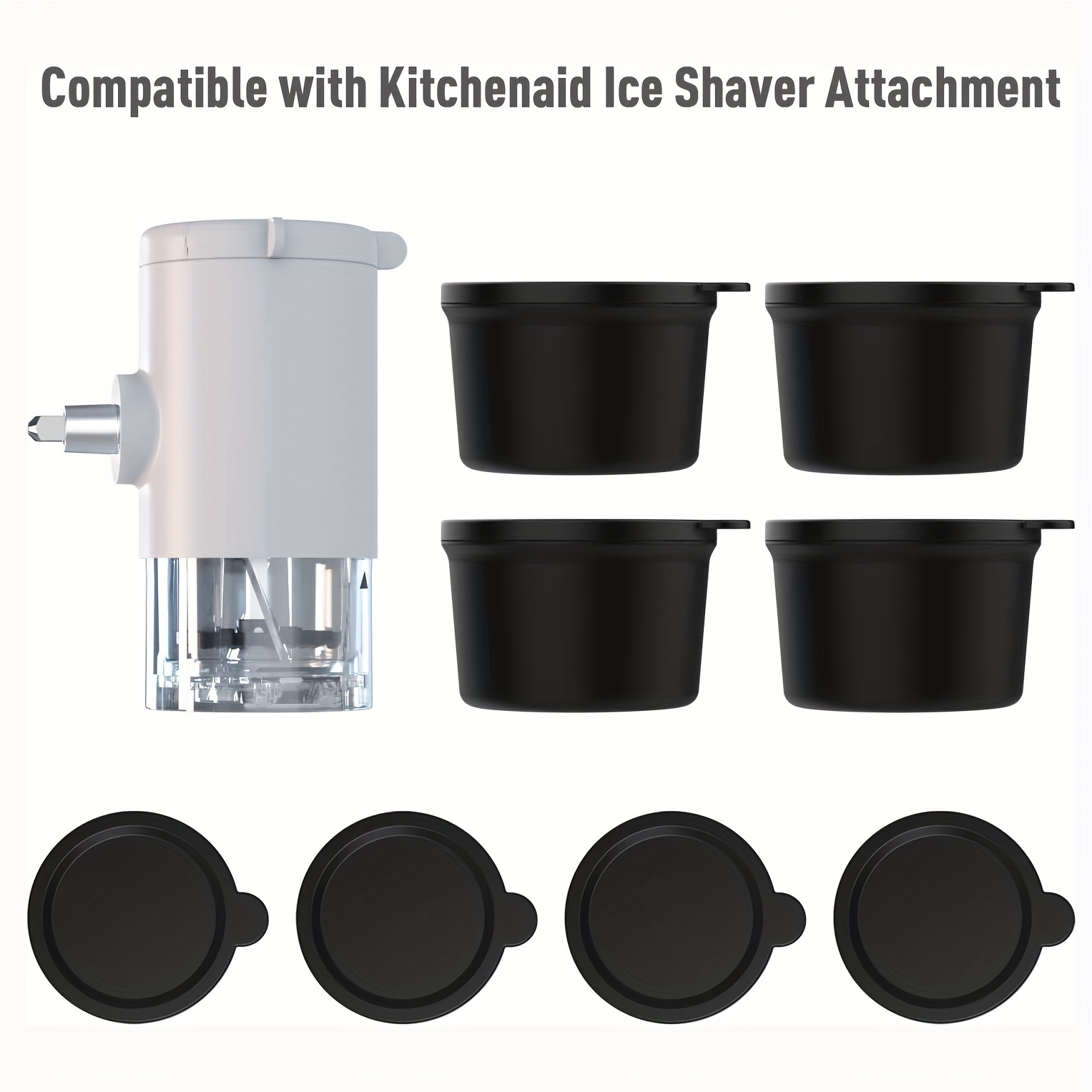 FOR KitchenAid Shave Ice Attachment with 8 Extra Plastic Ice Molds