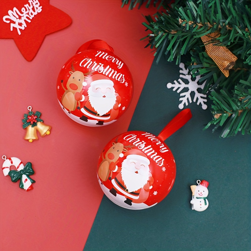 Heiheiup Christmas Candy Jar Hanging Decorations Creative Christmas  Tinplate Candy Ball Box Christmas Tree Hanging Ball Decorations Pendants  That Can Be Given As Gifts Clear Jewels for Crafting 