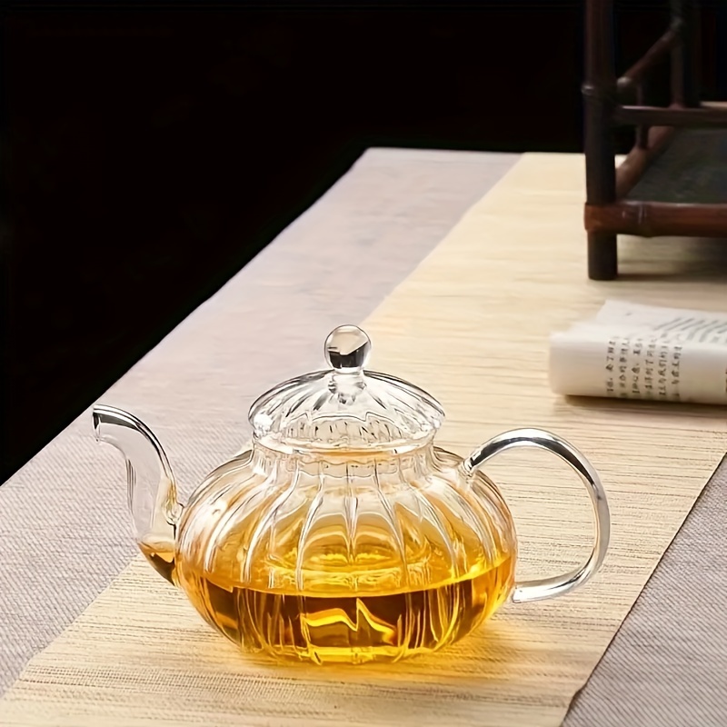 1Pc Heat-Resistant Tea Pot Glass Kettle Tea Pot Pumpkin-Shape Glass Tea Pot  