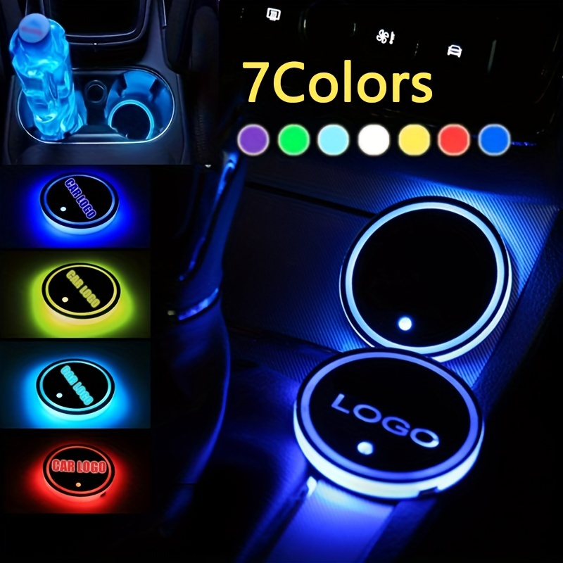 Luminous LED Car Cup Holder Coaster for Chevrolet Malibu with 7