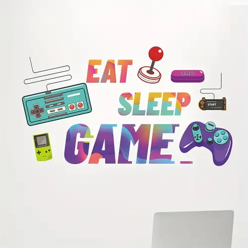 Sticker mural jeu 3D Gamer Boy Stickers muraux contrôleur de jeu