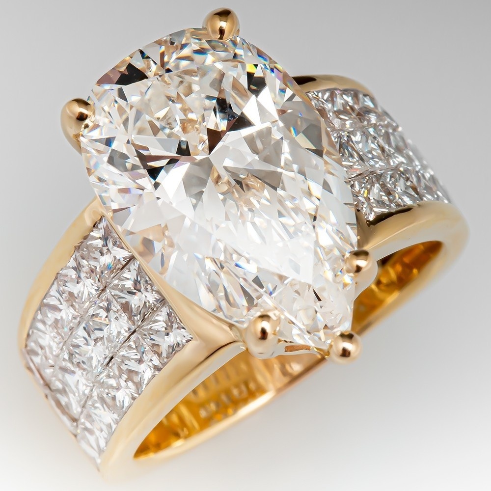 18K Plated Band Ring with Teardrop Zircon, Statement Piece