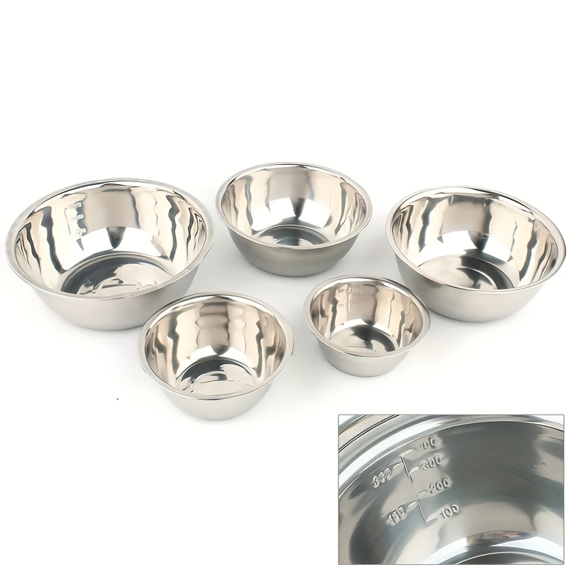 3/5pcs, Mixing Bowls, Stainless Steel Salad Mixing Bowls Set, For Food  Storage, Meal Prep, Salad And More, Kitchen Gadgets, Kitchen Accessories