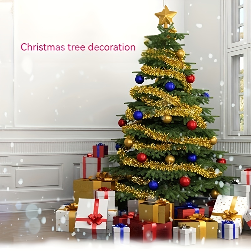 Purple Green Shiny Aluminum Foil Wire Christmas Tree Holiday Decoration  pine