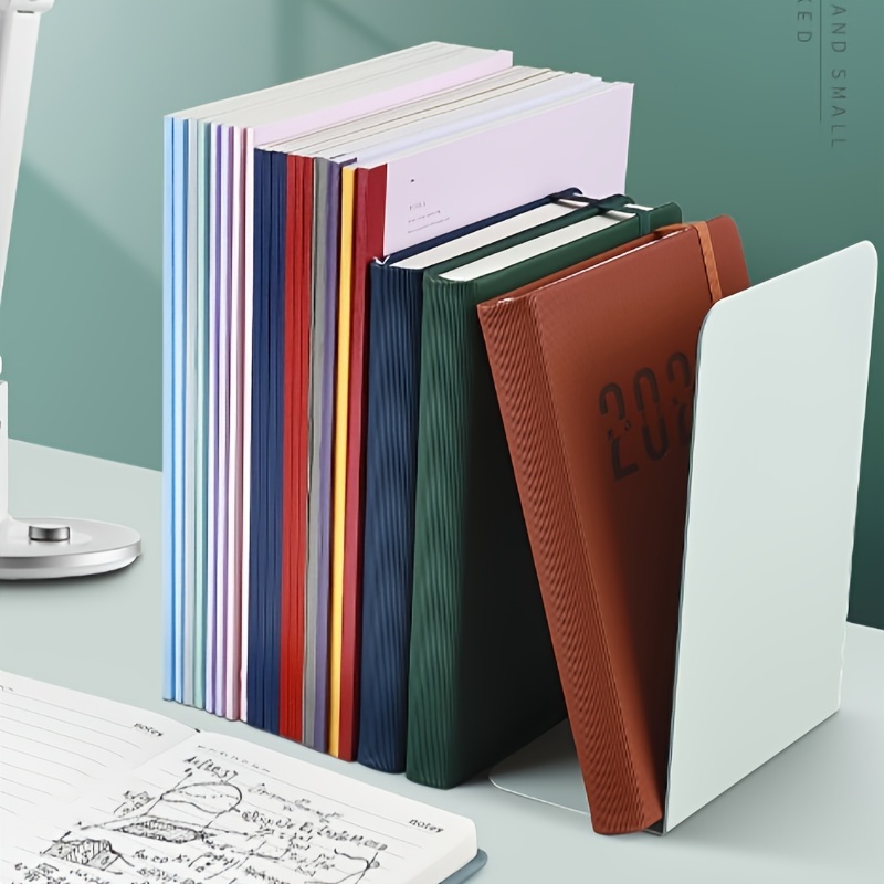 2pcs Metal Bookends, Simple Design Book Stands For Desktop, Heavy