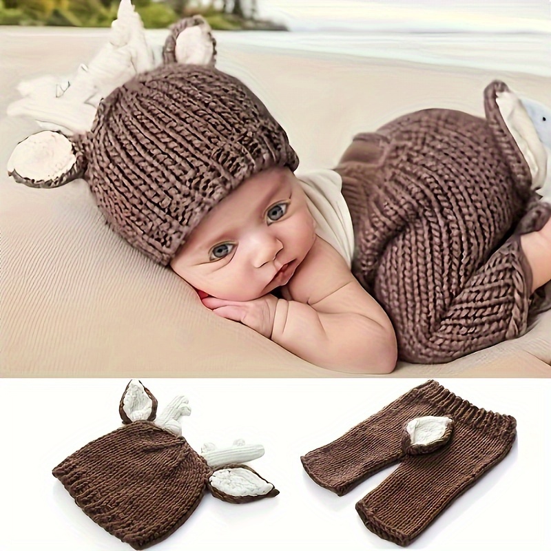 Baby Newborn Turtle Knit Crochet Clothes Beanie Hat Outfit Photo Props