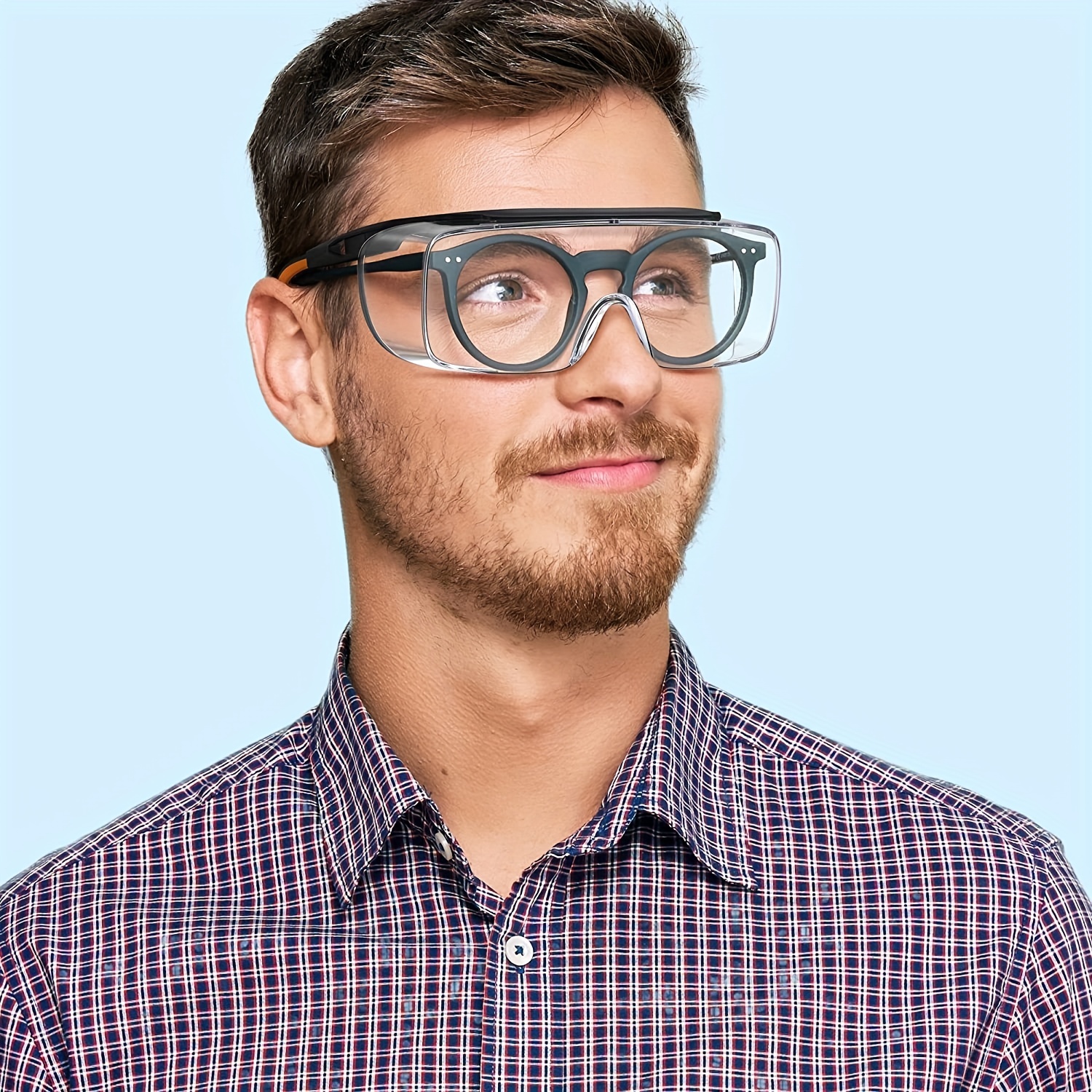 Gafas De Seguridad Para Protección Ocular Que Se Ajustan Sobre Las Gafas,  Unisex, Lentes Transparentes Con Revestimiento Antiempañamiento, Gafas De Se