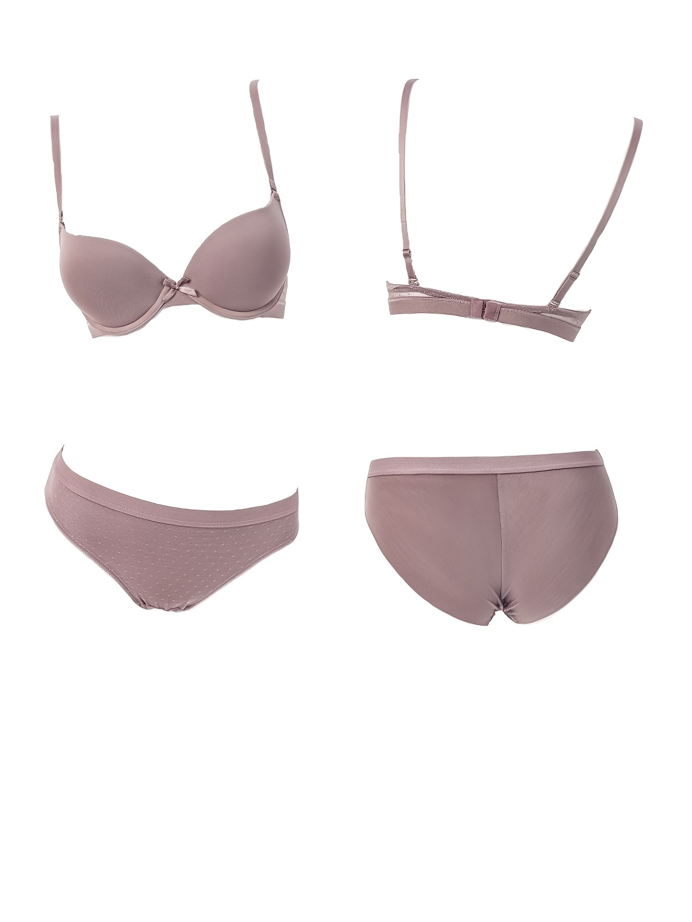 Women's Comfortable Mesh Matching Lingerie Set, Thin Push Up Intimates Bra  & Cheeky Panties, Women's Lingerie & Underwear