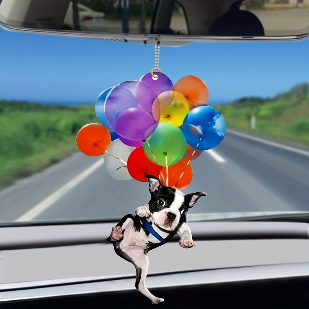 Ornement de voiture mignon pendentif chat, ballon coloré