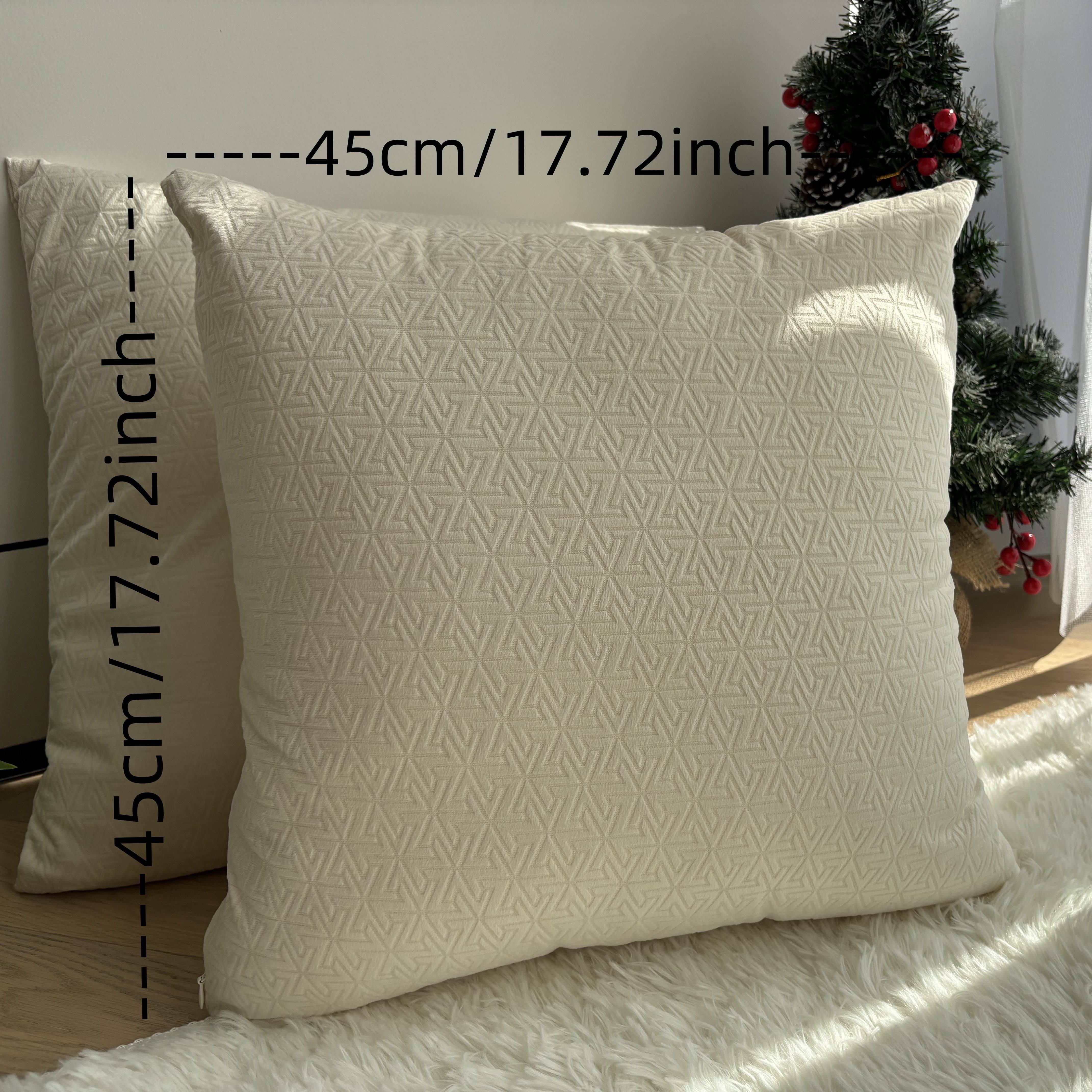 1pc Snowflake Embroidery Pillowcase, Soft Velvet Fabric