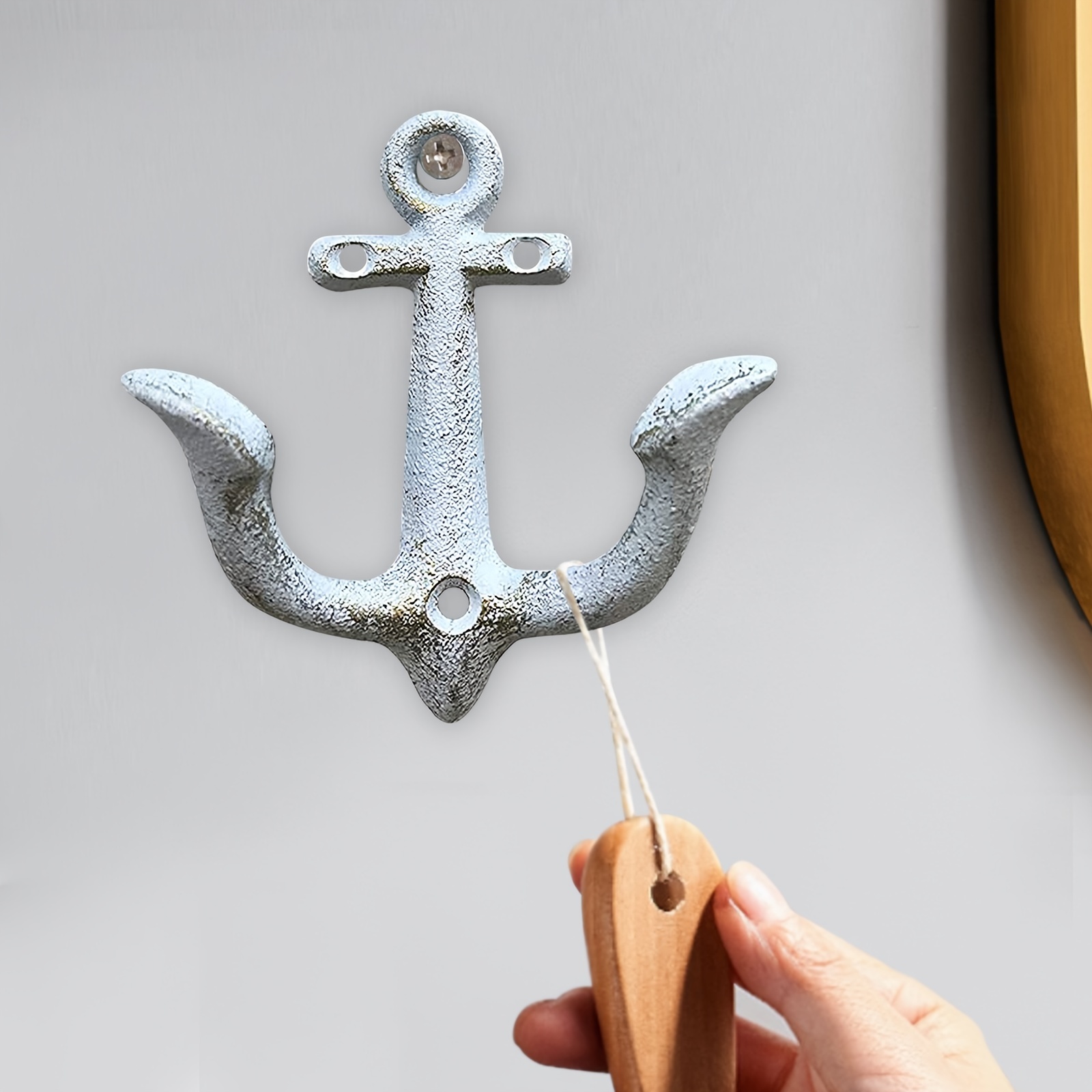 Vintage Rustic Cast Iron Nautical Anchor Design Wall Hooks - Temu Canada