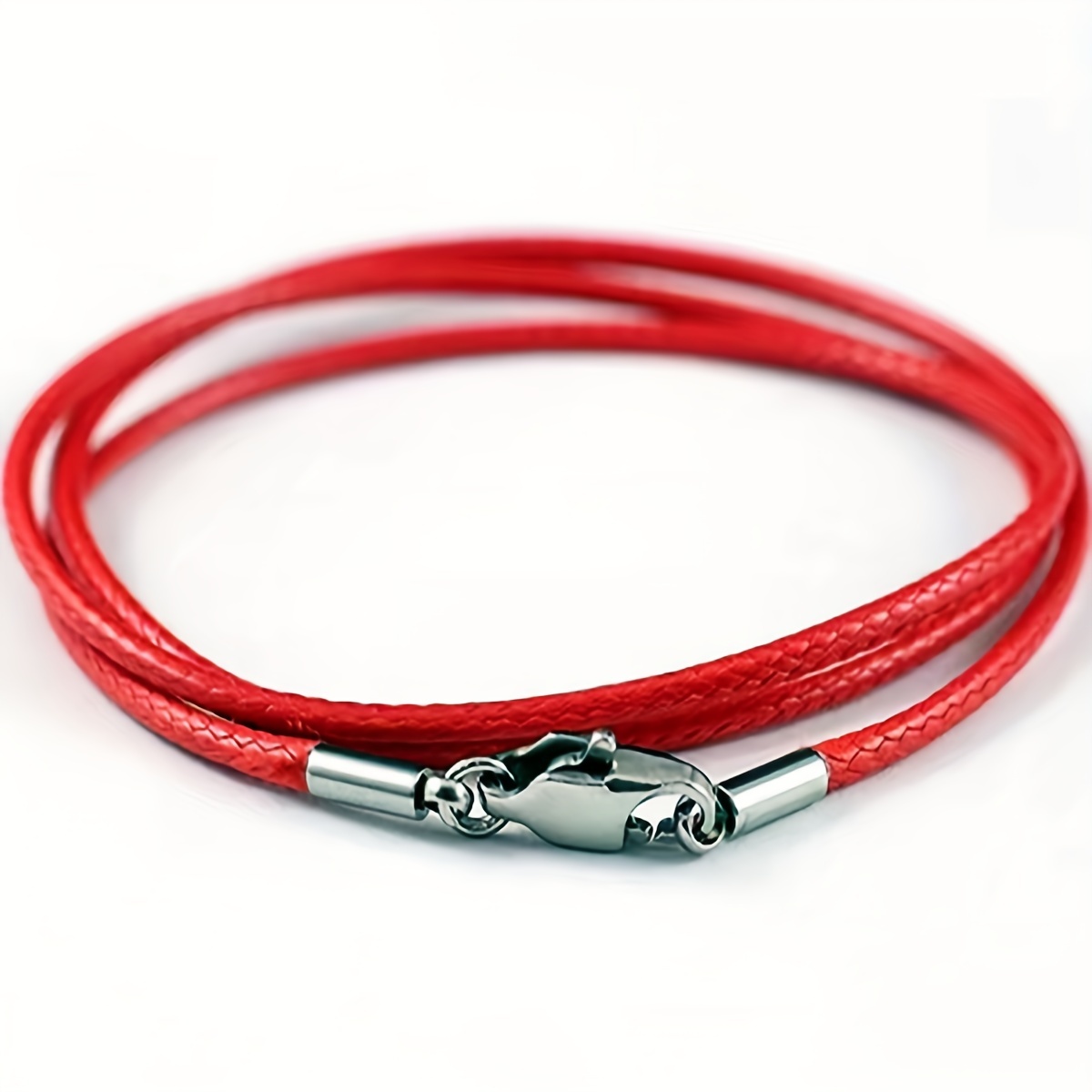 Men's 3mm Wax Cord Choker Necklace with Stainless Steel Clasp