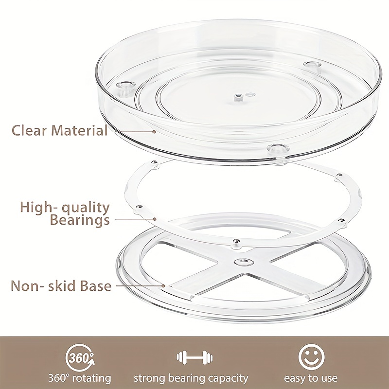  Farmhouse Lazy Susan for Countertop, Lazy Susan Organizer for  Cabinet,Counter Lazy Susan Turntable Organizer with Beads,360 Degrees  Rotating Display Stand for Spice Racks,Centerpiece Tray,White