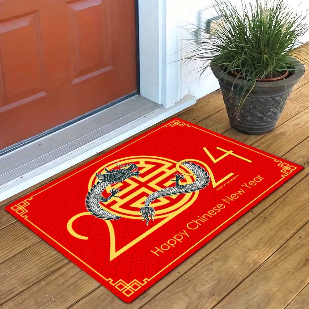 Red Festive Holiday Doormat Non slip And Durable Area Rug - Temu