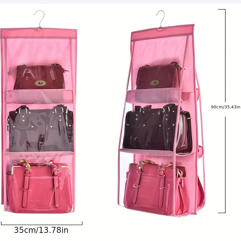  Clear Handbag Storage Organizer for Closet, 3 Packs