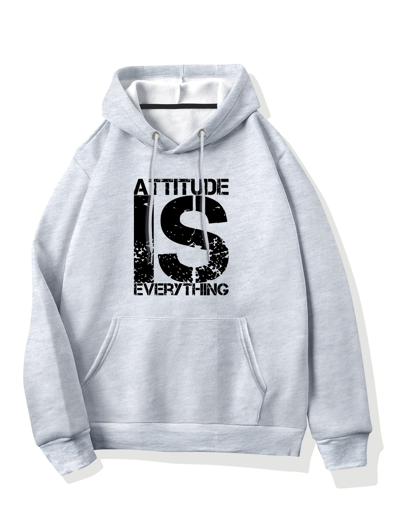 メンズ「attitude Is Everything」ポケット付きパーカー、フード付き