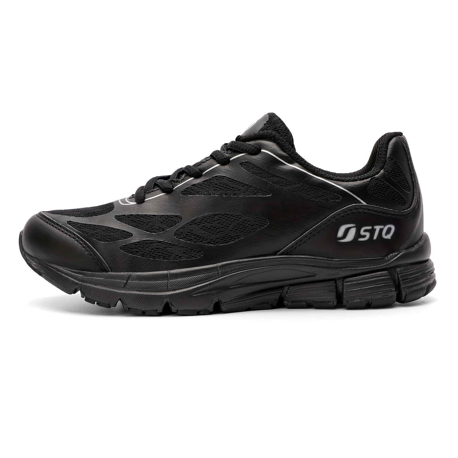  STQ Zapatillas sin cordones para mujer, zapatos para caminar  con soporte de arco y espuma viscoelástica, Todo negro : Ropa, Zapatos y  Joyería