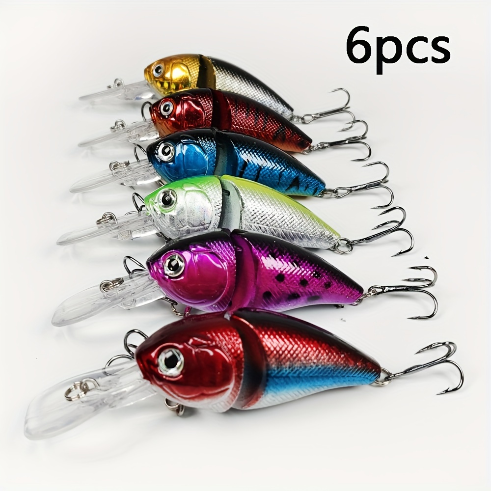 6Pcs 13cm/36g Sinking Minnow Lure 3D Eyes Fishing Lure Buzz Bait