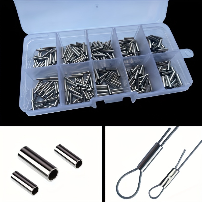 400pcs Stainless Steel Alloy Copper Fishing Wire Pipe Crimp - Temu