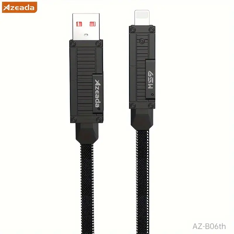 4 in 1 Usb C Fast Charging Cable Flat Braided Anti - Temu