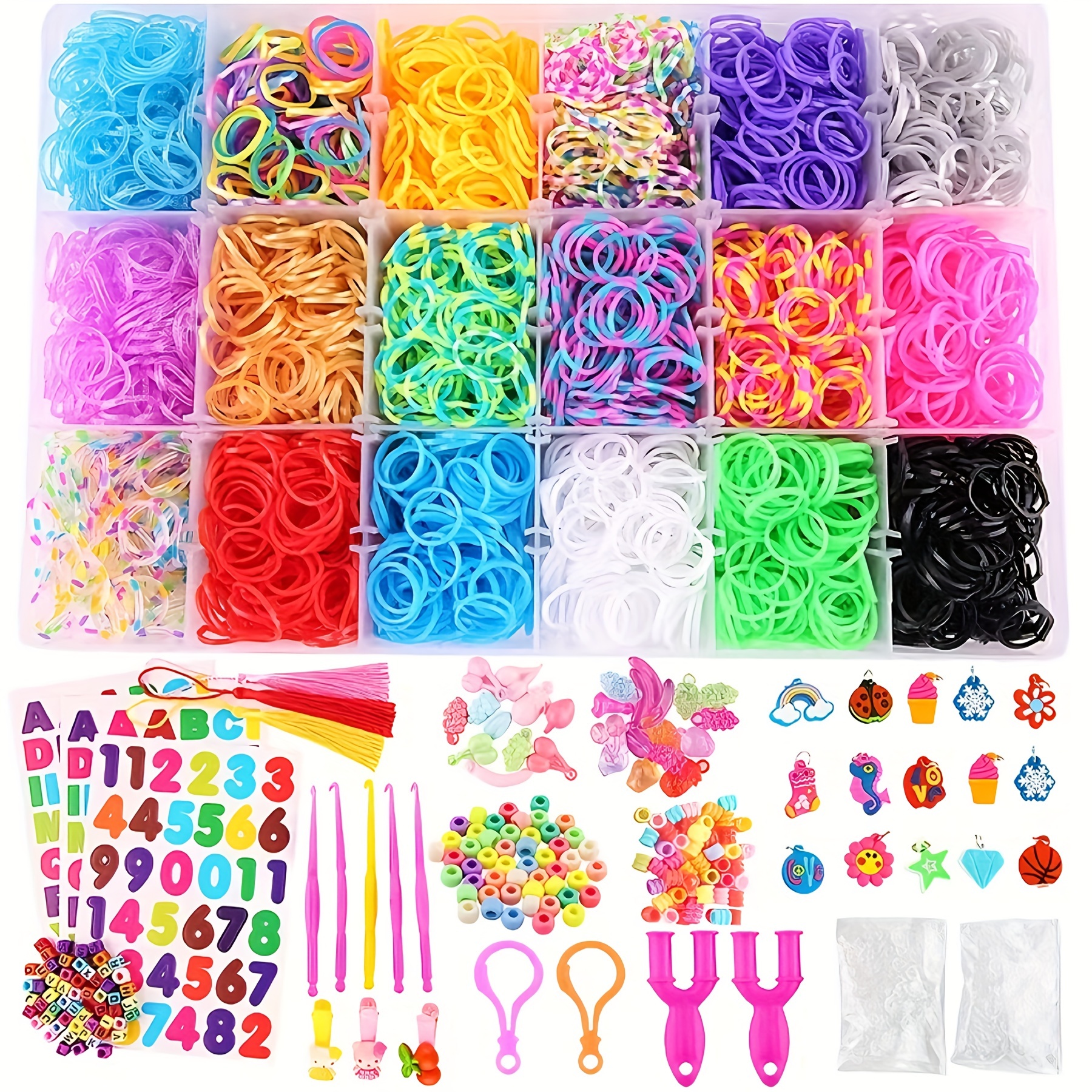 Loom Rubber Bands,Loom Bracelet Making Kit,Colored Rubber Bands Kit, Loom  Set for DIY Toys,Looming Bands Kits with a Gift Case,23 Colors Birthday  Gift for Girl Craft Kits, Kids Gift Kits
