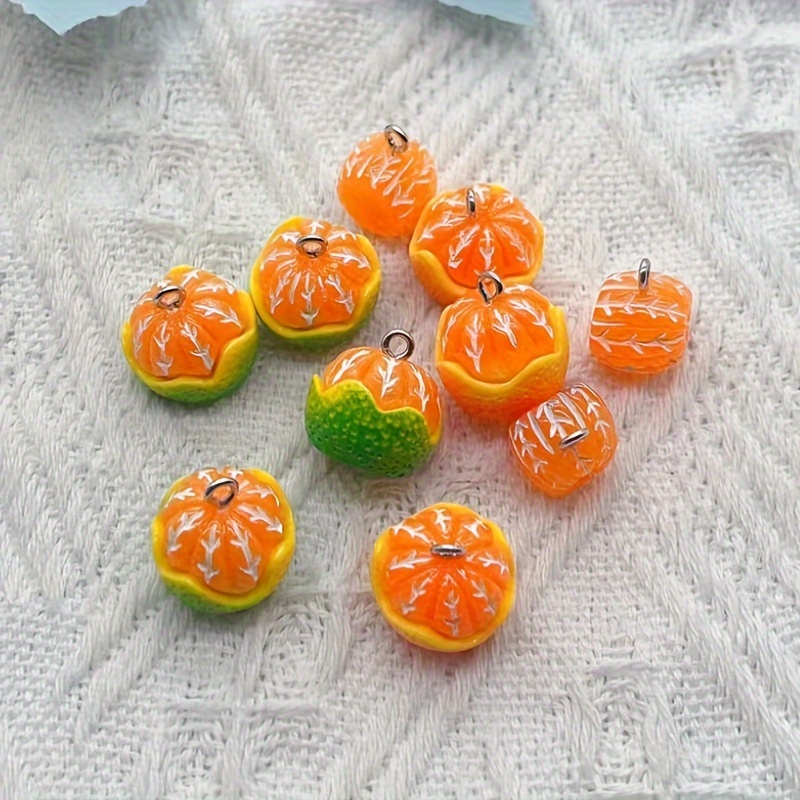 UR URLIFEHALL 26 Pcs 13 Styles Orange Dessert Charms Opaque Bread Cake  Resin Charms Pendants Imitation Food Charms with Loops for DIY Earrings