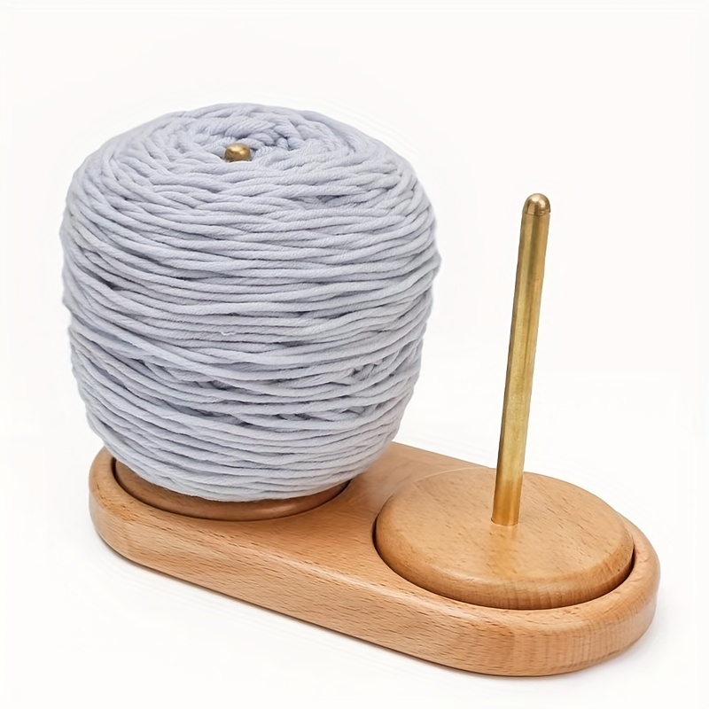 Porte-fil pour tricot et crochet | Spinner à fil de bois magnétique rotatif  | Support laine pour enrouleur boules de fil | Accessoires tricot stockage