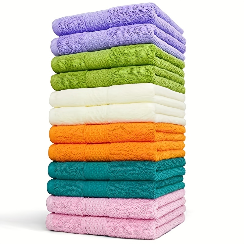 

12pcs Soft Wash Cloths, Bathroom Washcloths For Body And Face, Table Counter Cleaning Rag, Wash Cloth With Assorted Colors, 13x13 Inches, Bathroom Accessories