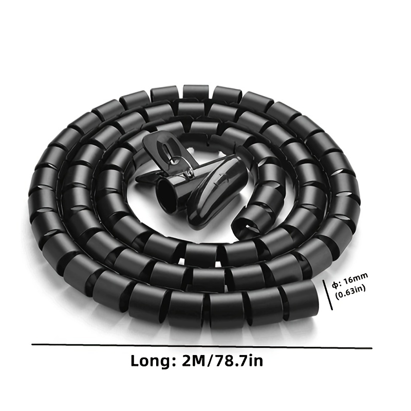 Cable Cover, 2m Flexible Electrical Cable Management, Cable Management For  Home And Office, 2m - 16mm, Black