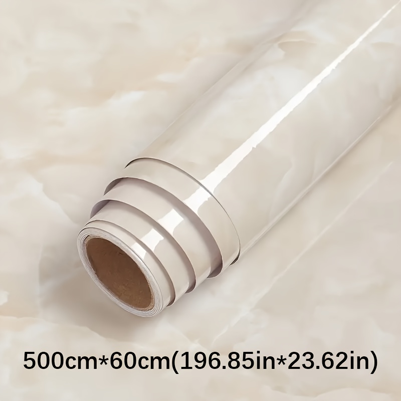 Image of 1 Roll Of Amber Yellow Wallpaper, Marble-textured Wallpaper, Self-adhesive Wallpaper, Cut-out Wall Stickers, Suitable For Bathroom, Kitchen, Room Walls, Desktops, Furniture, Etc