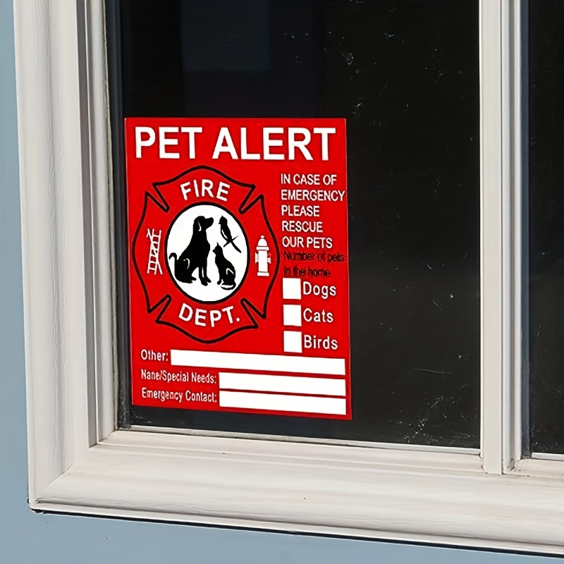 Pet Internal Stickers 4 Warning Rescue Stickers Temu