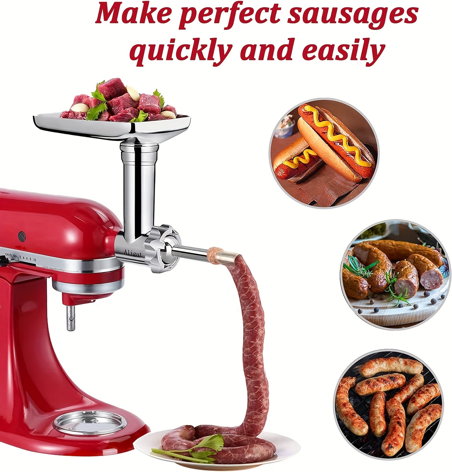 Desktop Mixer Metal Food Grinder Accessories, Meat Grinder, Sausage