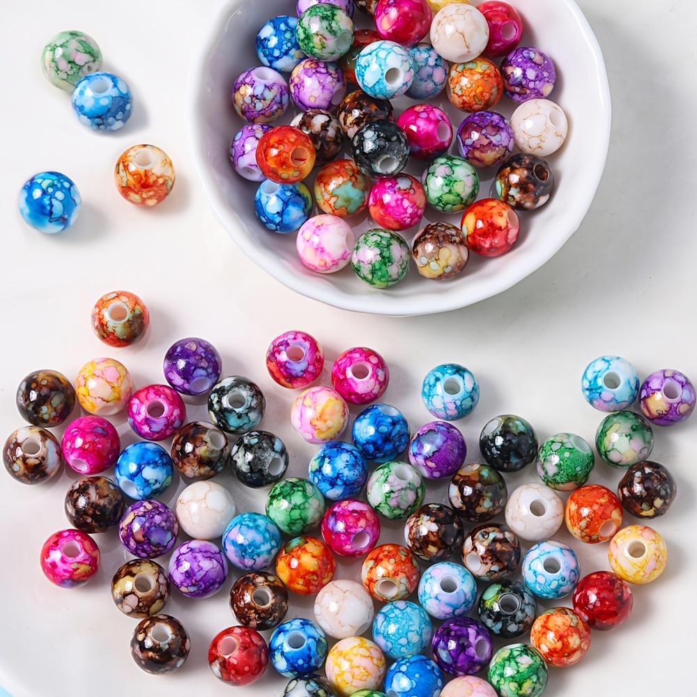 Mixed Spray painted Glass Beads Jewelry Making Diy Fashion - Temu