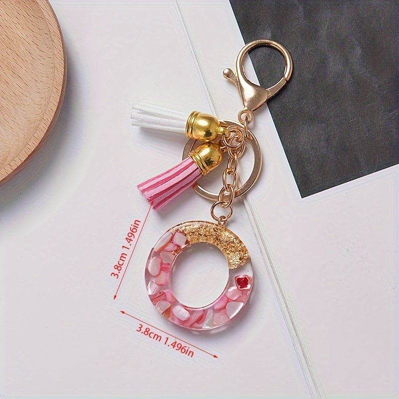 Howah Flower Letter A - Z Initial Letter Resin Keychain Accessories Cute  Premium Bag Charm at  Women's Clothing store