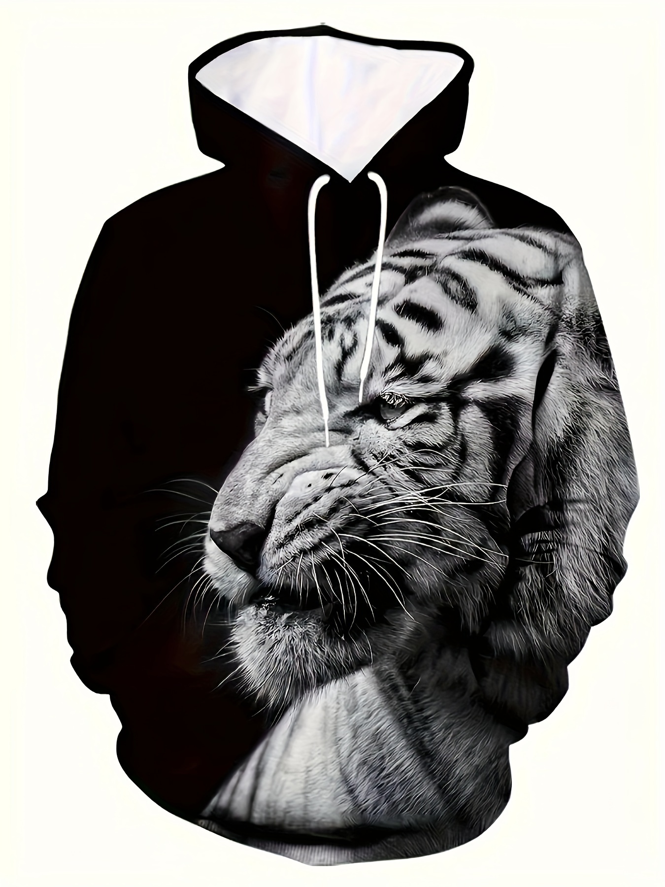 Chaqueta Con Capucha Estampado De Tigre Blanco 3D Para Hombre Sudadera De  Animal