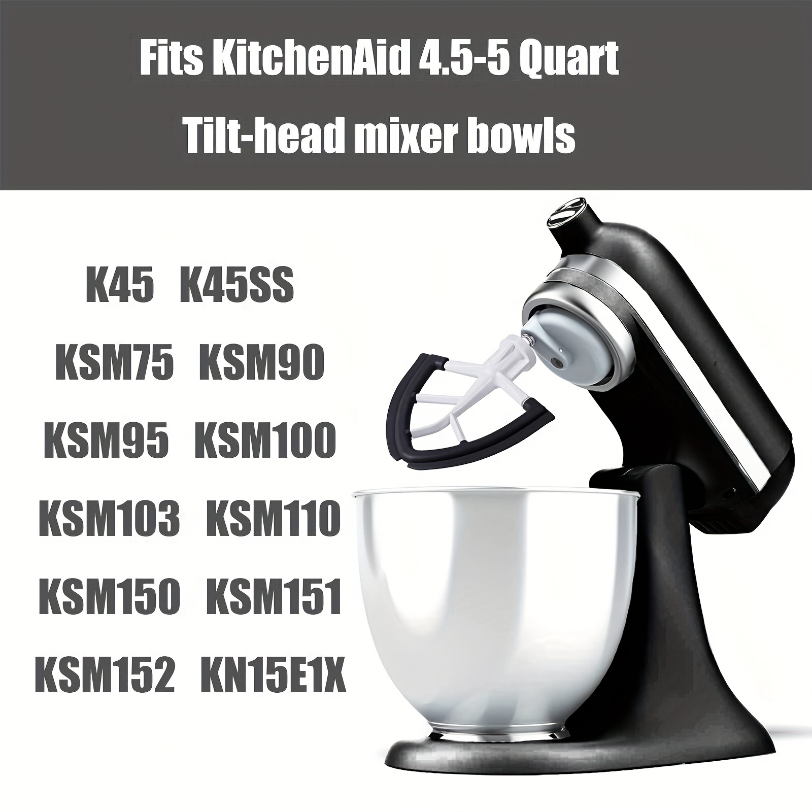 Tilting Head Stand Up Mixer For 4.5-5 Quart Flat Mixing Paddle With  Flexible Silicone Edge Bowl Scraper For Flex Edge Mixer For Kitchen  Appliance Auxiliary Accessories - Temu United Arab Emirates