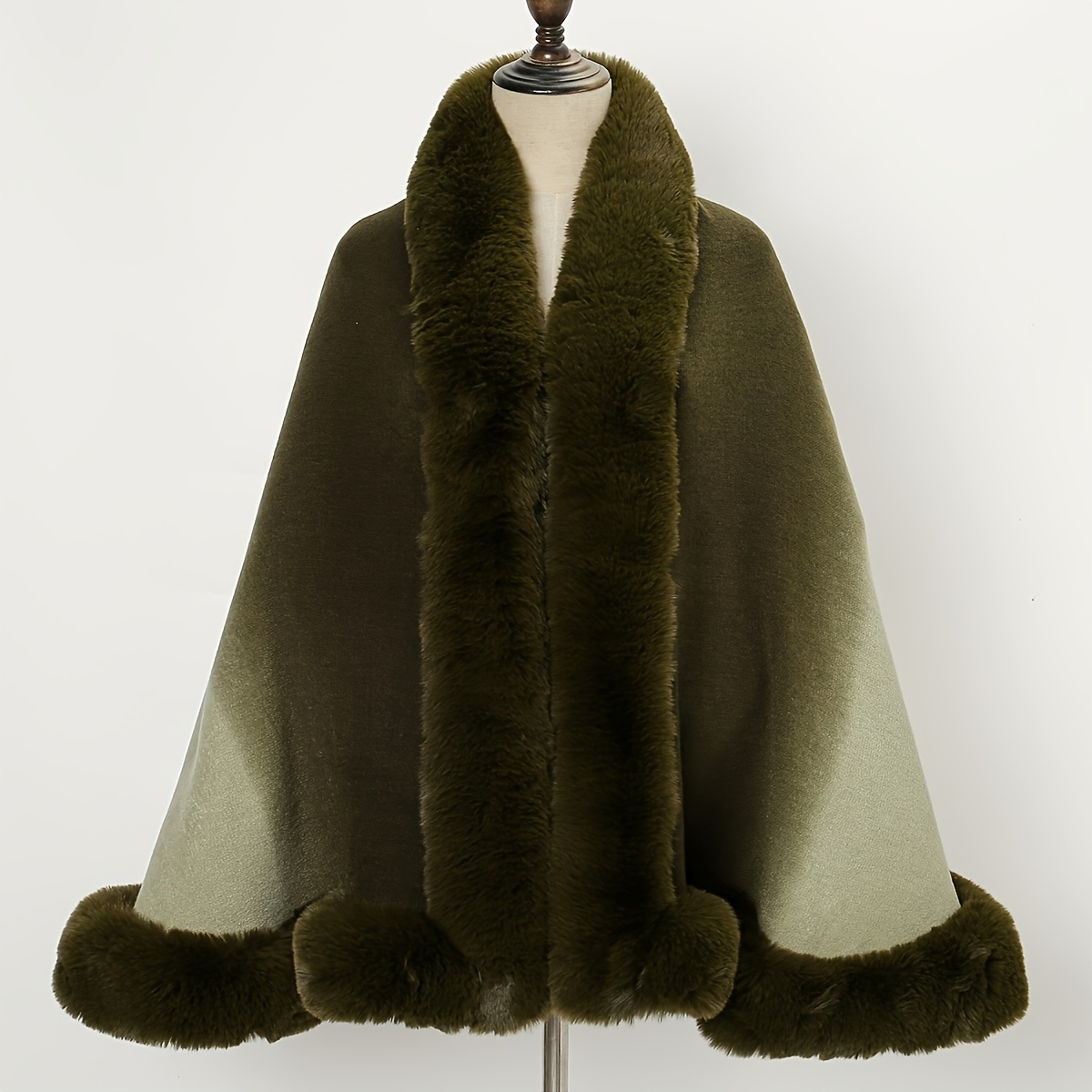 Rabbit Fur Shawl Scarf Collar Cashmere Cloak Winter Warm Wrap