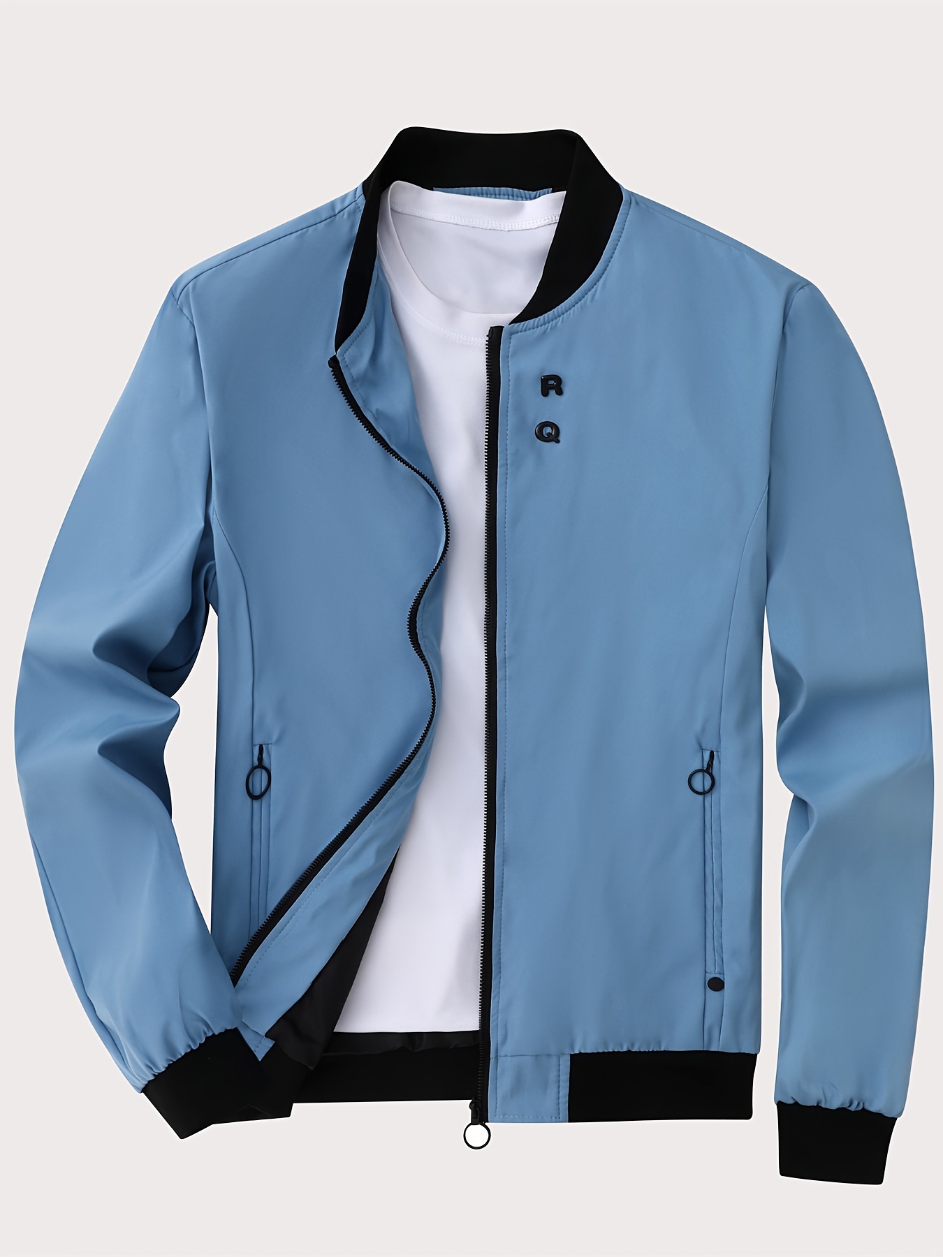 BASUDAM Chaqueta ligera para hombre, cortavientos, bombardero, vuelo, golf,  casual, moda, trabajo, cremallera completa, con bolsillos