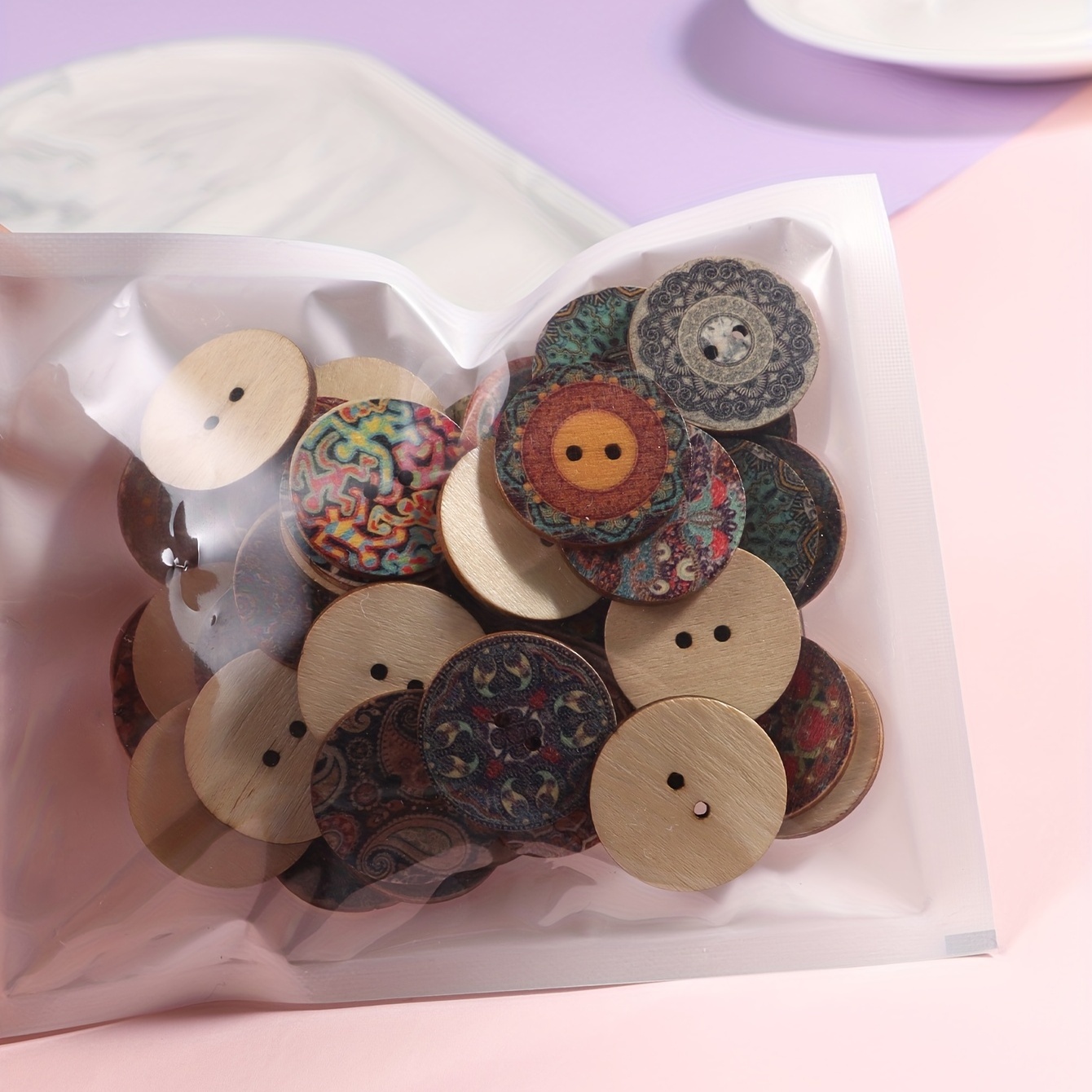 210 botones de madera impresos de 2 agujeros, botones temáticos de Pascua,  botones decorativos de madera para costura, álbumes de recortes, decoración