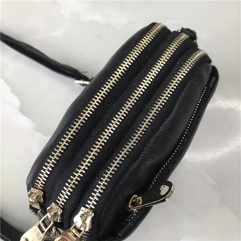 Fashion Simple Handbag Genuine Leather Clutch Women Zipper Small