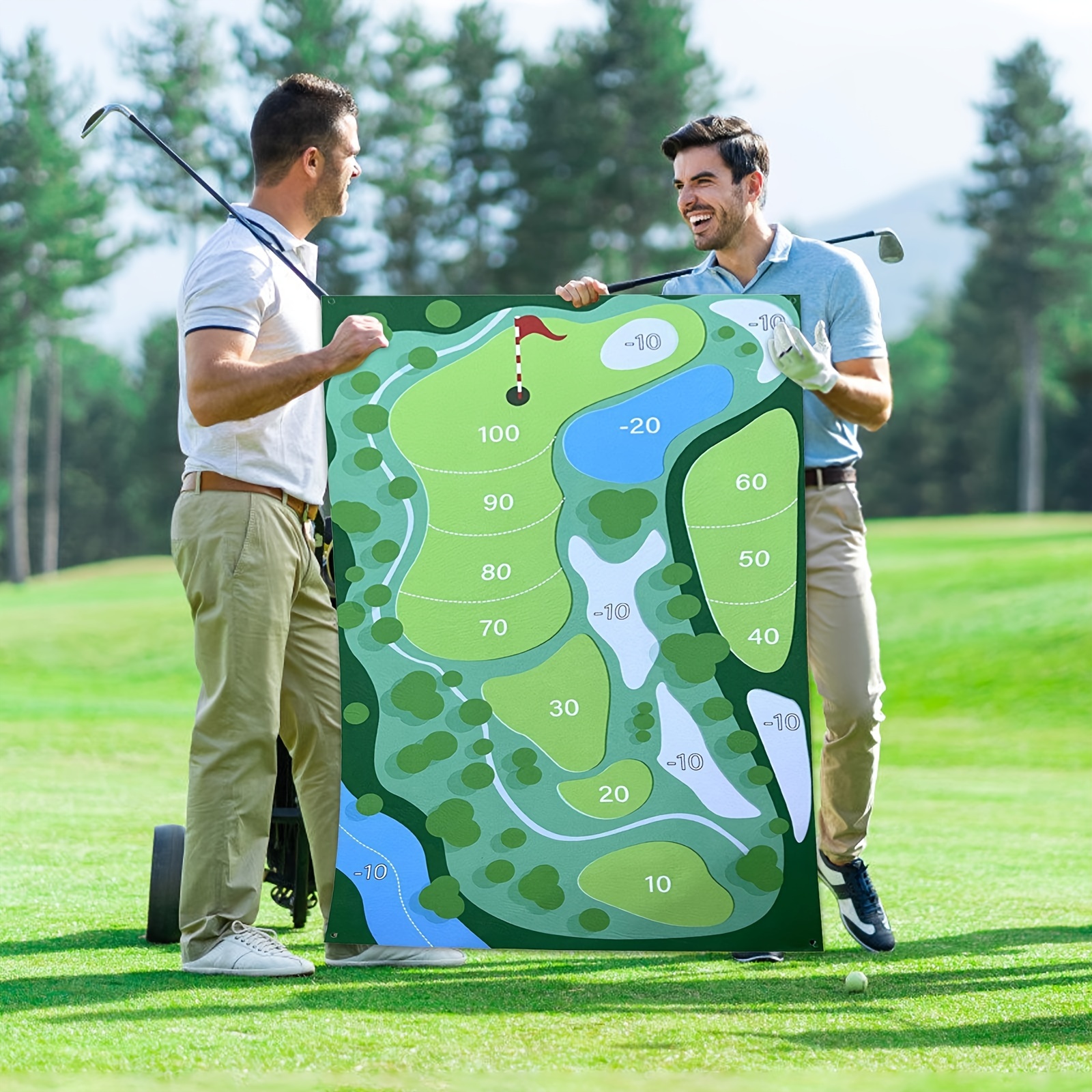 Novelty Place Kit de jeu de toilette de golf – Pratique au mini golf dans  n'importe quelle salle de bain/salle de bain – Excellent cadeau amusant  pour golfeur