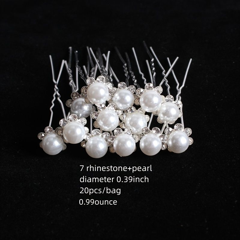 20pcs Faux Pearl Hair Clips Metal Barrette Wedding Hair Pins Bridal Hair Pins Crystals Wedding Bridal Hair Accessories U Shaped Rhinestone Hair Pins Beads And Flowers Hair Snap Barrettes | Shop The 20pcs Faux Pearl Hair Clips Metal Barrette Wedding Hair Pins Bridal Hair Pins Crystals Wedding Bridal Hair Accessories U Shaped Rhinestone Hair Pins Beads And Flowers Hair Snap Barrettes | Shop The