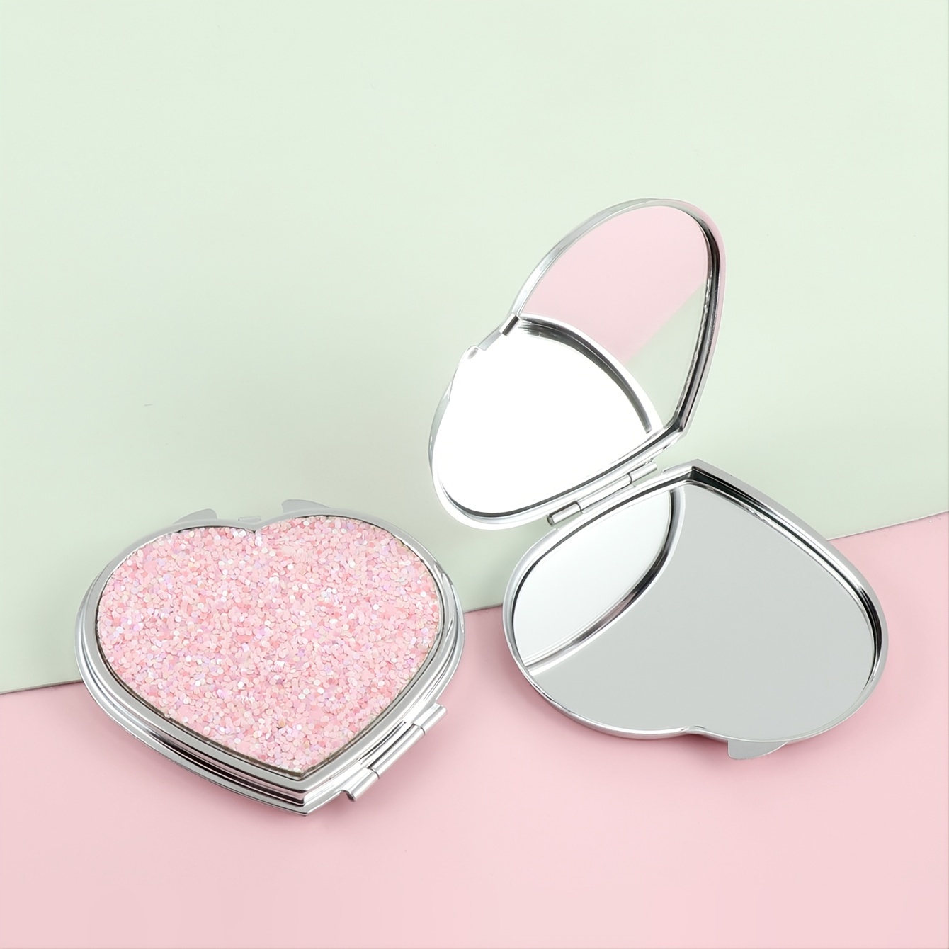 Espejo Plegable Cuadrado Rosa Espejo Compacto Elegante - Temu